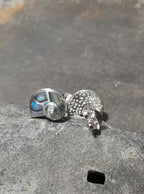 Spiral Shell, Abalone Inset 9X8mm Stud