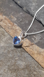Blue Heart Cubic Zirconia 6mm Pendant