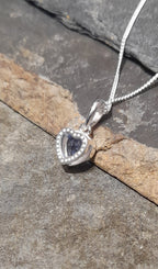 Blue Heart Cubic Zirconia 6mm Pendant
