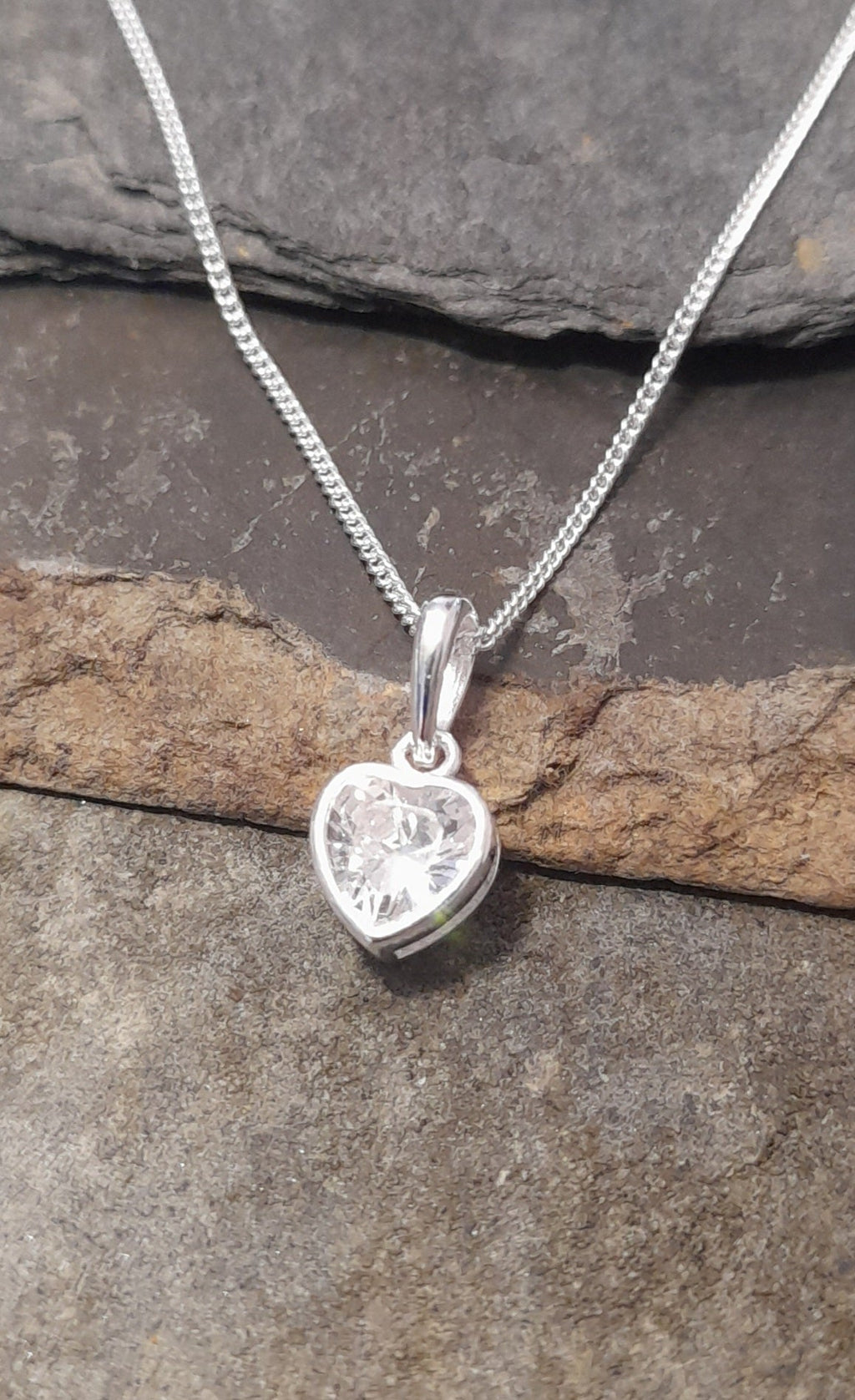 Clear Heart Cubic Zirconia 6mm Pendant