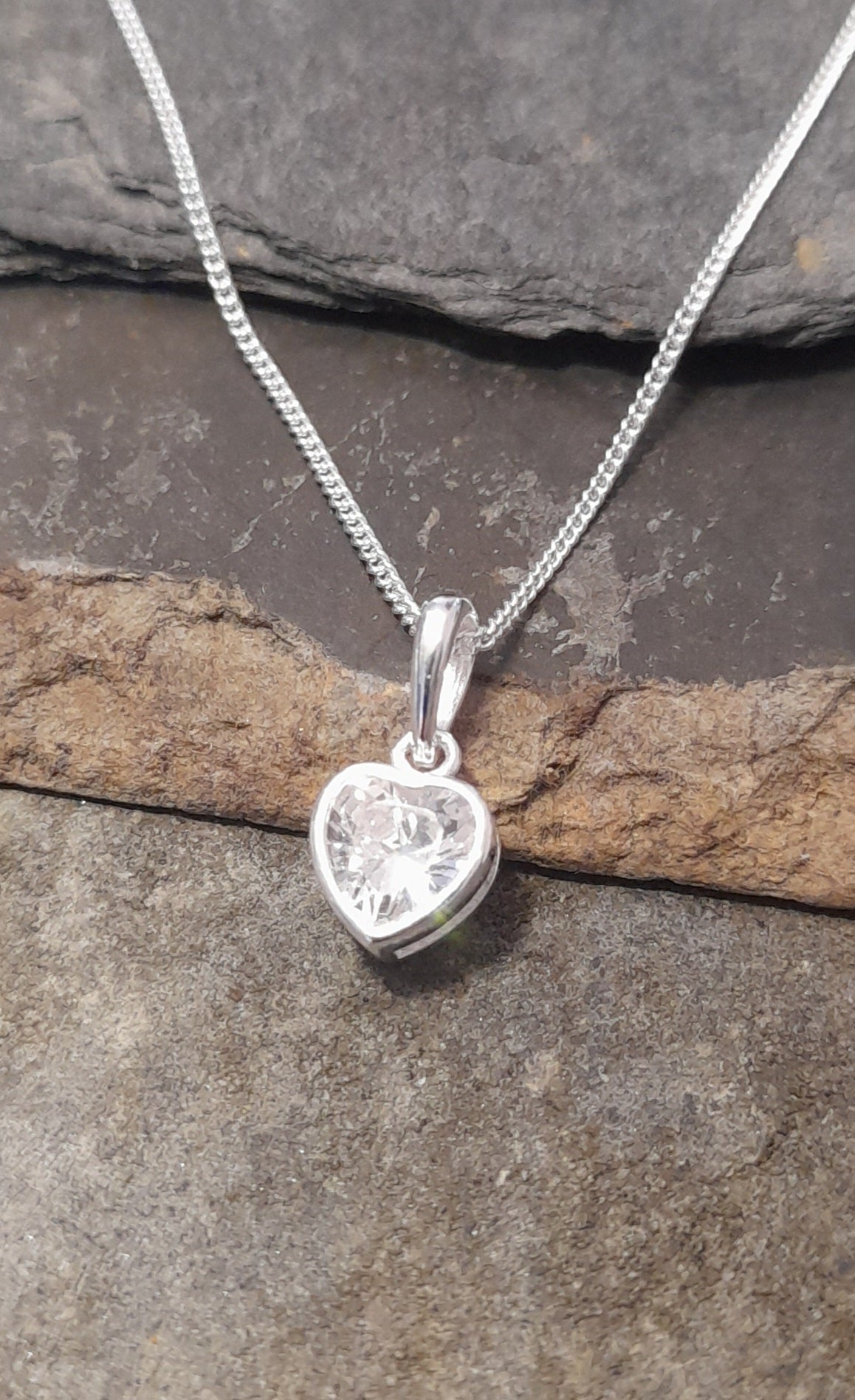 Clear Heart Cubic Zirconia 6mm Pendant