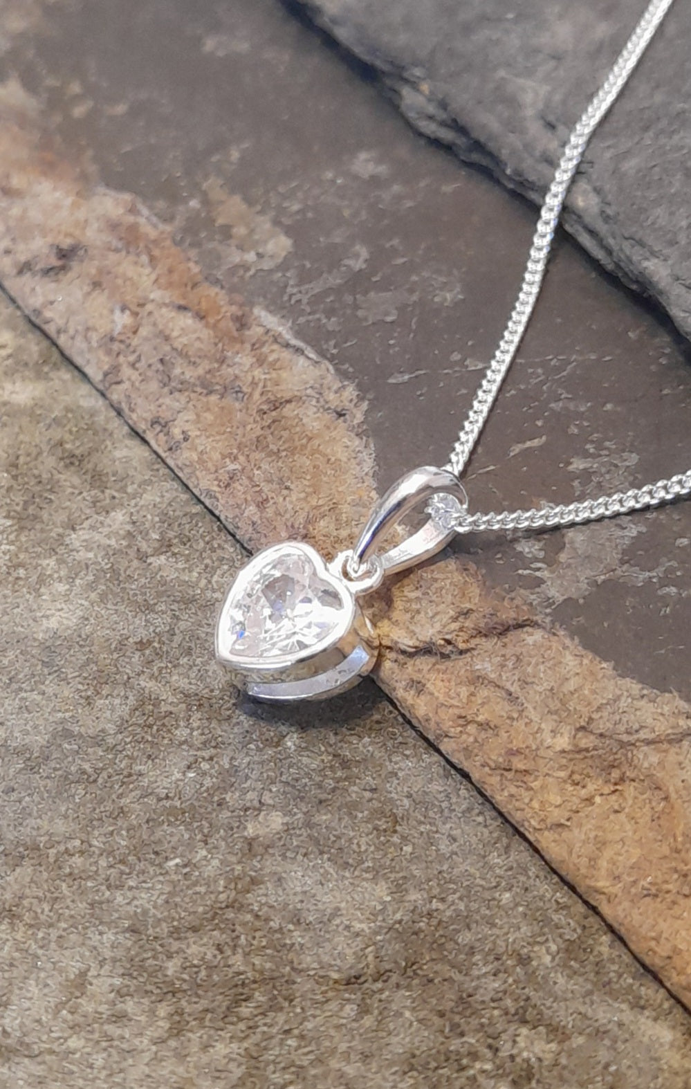 Clear Heart Cubic Zirconia 6mm Pendant