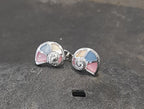 Spiral Shell,  Multi Mother of Pearl 9X8mm Stud