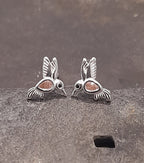 9 X 6mm Pink Cubic Zirconia Humming Bird Stud
