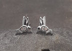 9 X 6mm Clear Cubic Zirconia Humming Bird Stud