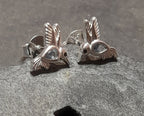 9 X 6mm Aqua Cubic Zirconia Humming Bird Stud