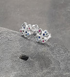 Multi Cubic Zirconia 4 Leaf Clover Stud 6mm