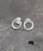 Round Outline Twist Cubic Zirconia Stud 8mm