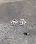 Multi Cubic Zirconia 3 Leaf Clover Stud 6mm