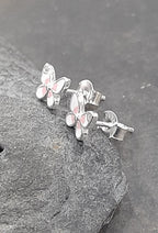 Enamel/Cubic Zirconia Butterfly Stud 7mm