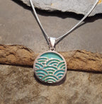 Round Wave 15mm Pendant Green