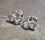 3 Heart Cubic Zirconia Stud 8mm