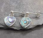 Abalone Heart Stud Drop 9X10mm