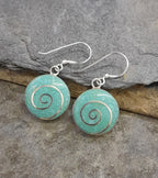 Round 15mm Green Swirl Earring