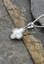 Mother of Pearl Flower Pendant 12mm Dia