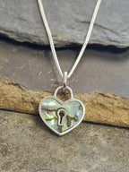 Abalone Heart Padlock 12 X 10mm