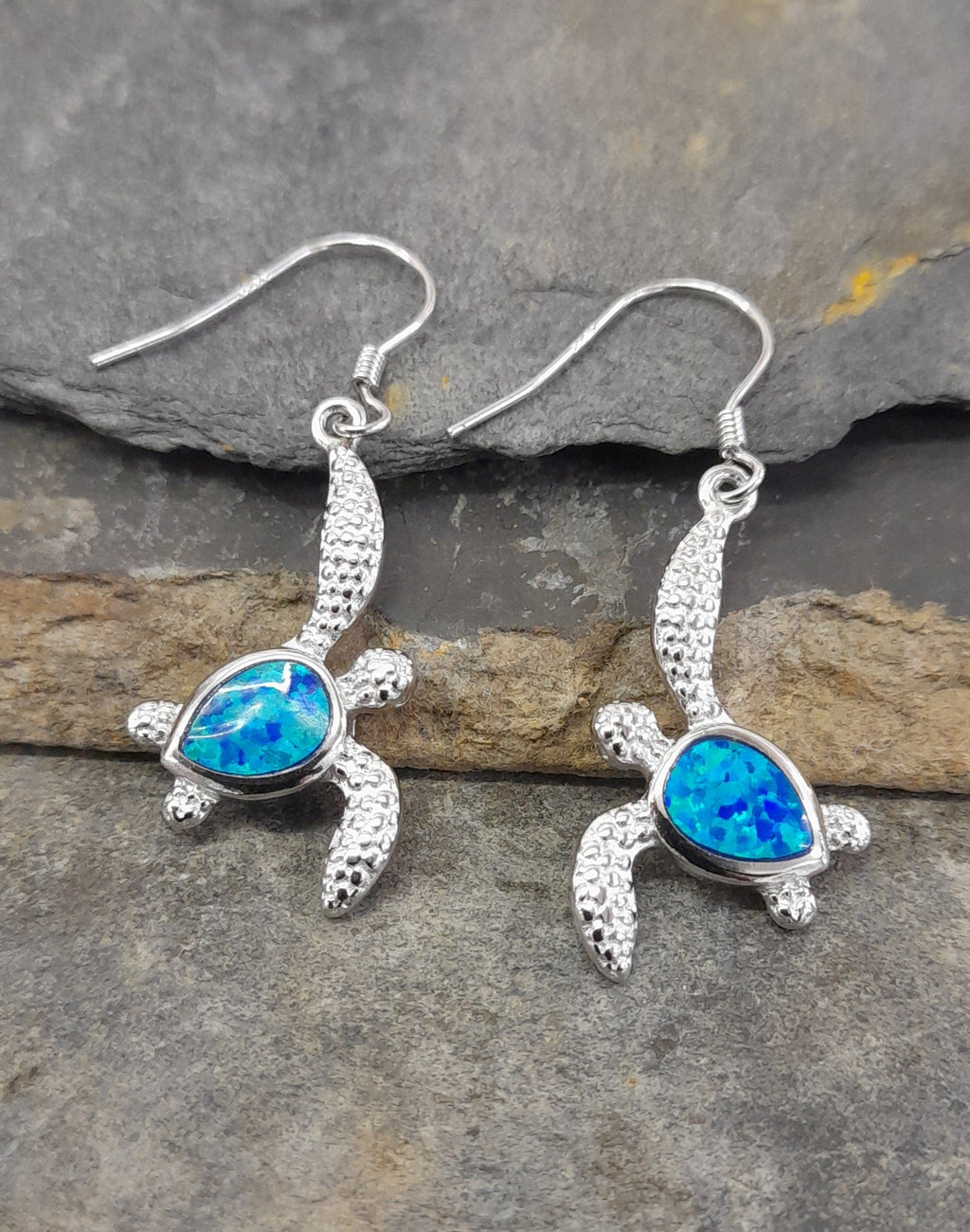 Recon Opal Turtle Earring 24mm