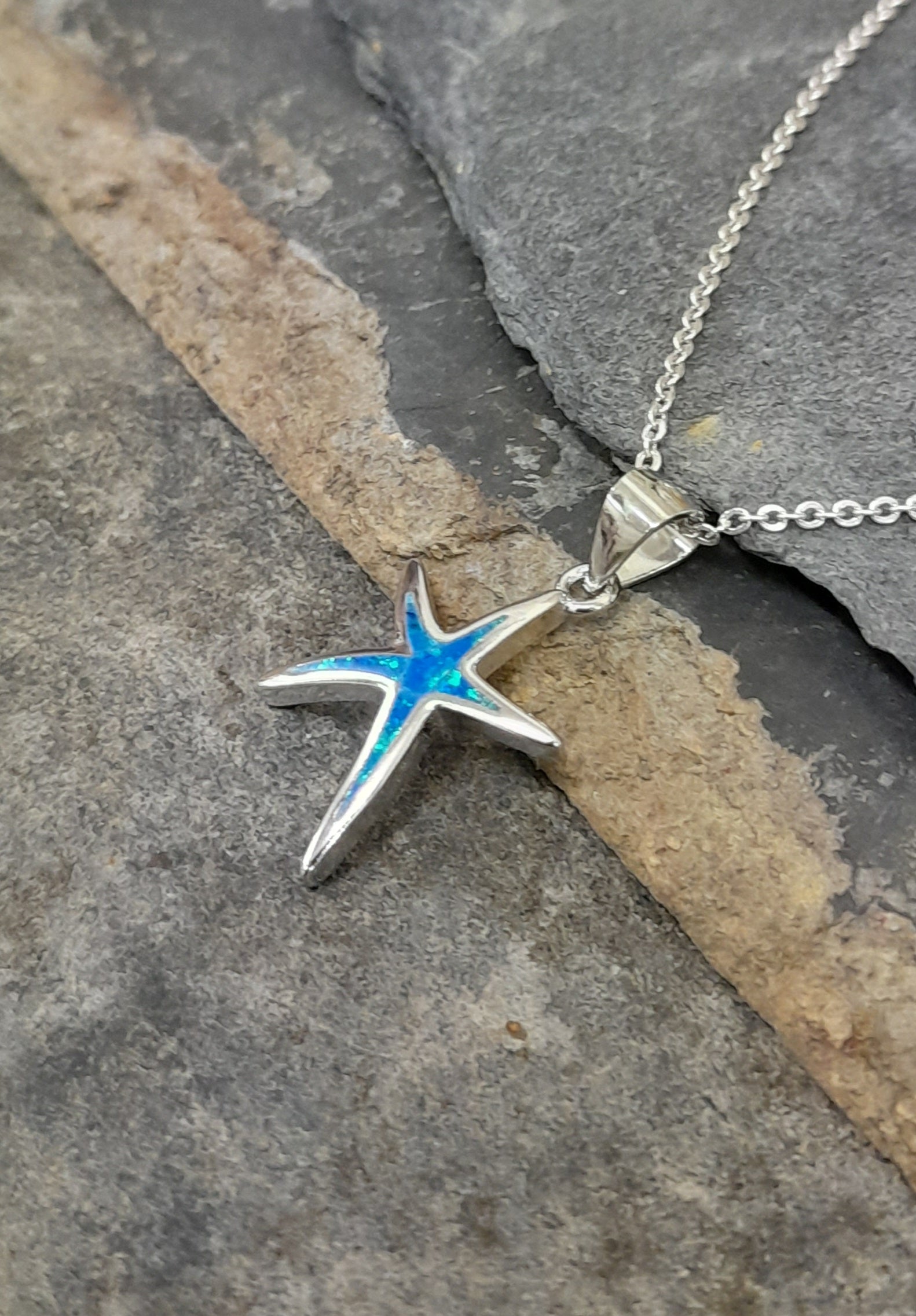 Recon Opal Starfish Pendant 20 X 15mm