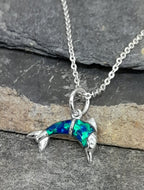 Recon Opal Dolphin Pendant 15mm Dia