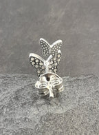 Butterfly Multi Cubic Zirconia Stud 6X8mm
