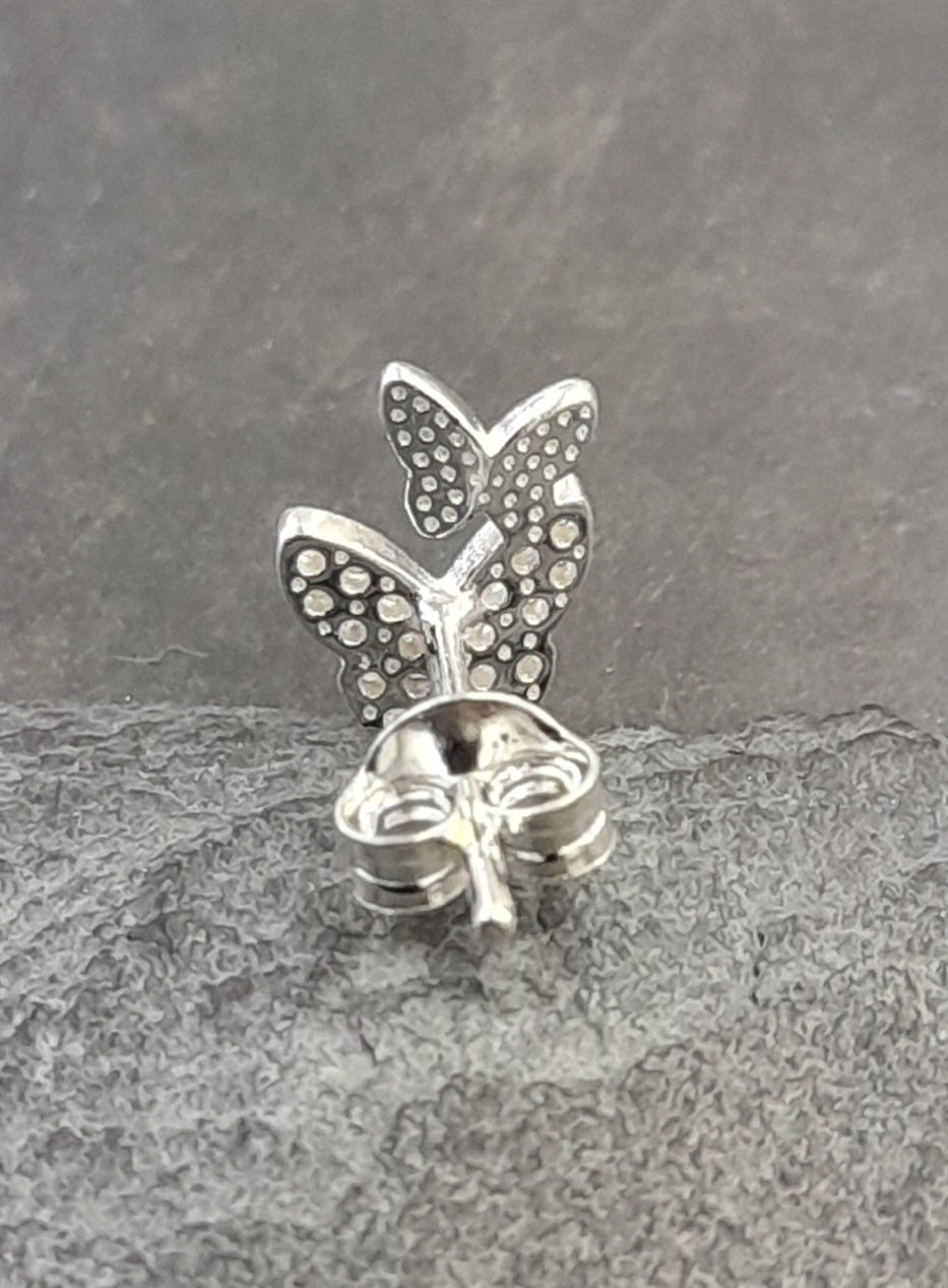 Butterfly Multi Cubic Zirconia Stud 6X8mm