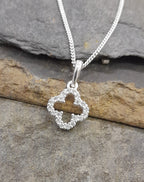 Clear Cubic Zirconia 4 Leaf Clover Pendant