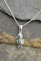Abalone Seahorse Pendant 17X7mm