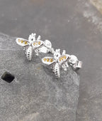 Yellow Cubic Zirconia Bee Stud 11MM