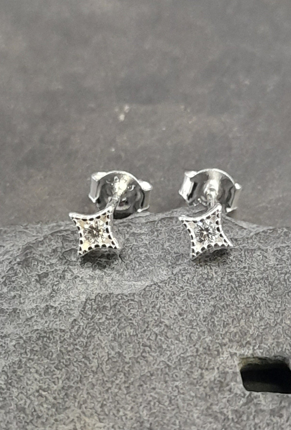 4MM CZ 4 Point Star Stud