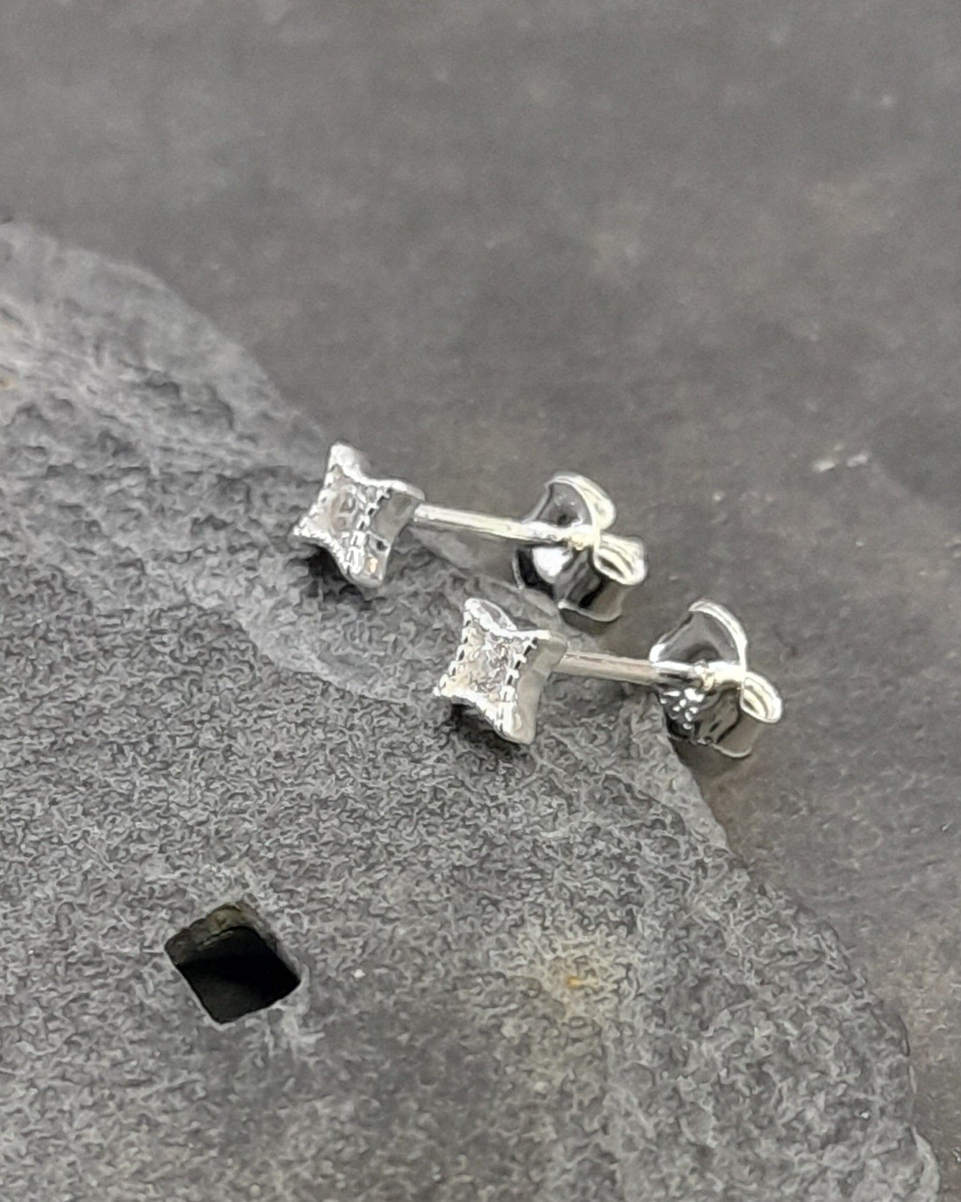 4MM CZ 4 Point Star Stud