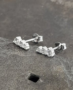 Varigated 3 row clear cz stud 8mm
