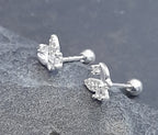 SS762B - NEW LABRET STYLE BUTTERFLY CZ STUD 5X5MM