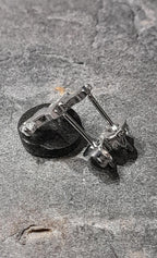 SS776B - Sitting Cat with Cz stud s/plate 7mm
