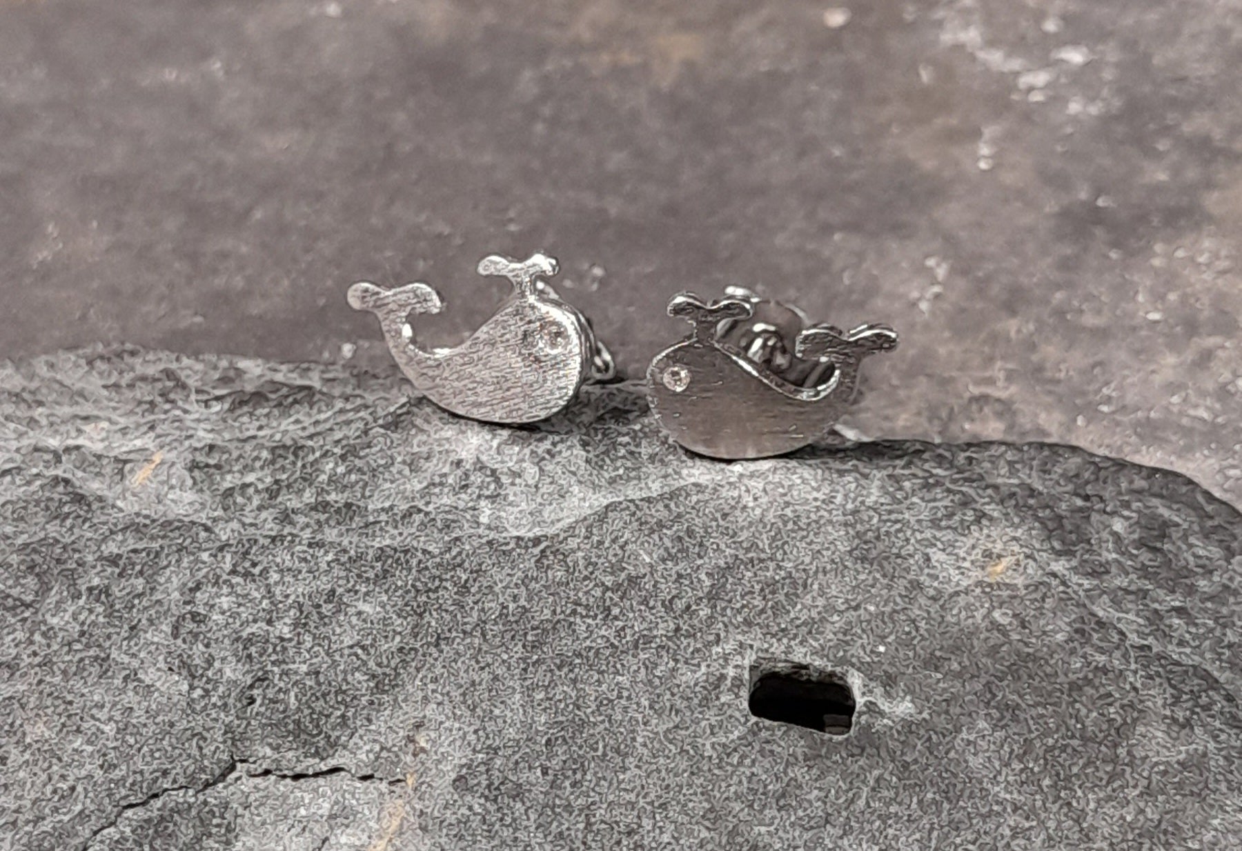 SS809B - BRUSHED EFFECT WHALES/PLATE STUD 10MM