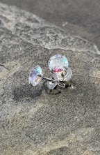 SS842B - IRIDESCENT 5MM CZ S/PLATE STUD