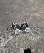 SS844B - IRIDESCENT 3MM CZ S/PLATE STUD