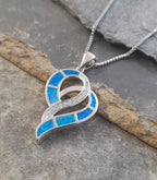 SP519BC - ELEGANT HEART WITH SYN/OPAL & CZ 30X20MM