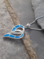 SP519BC - ELEGANT HEART WITH SYN/OPAL & CZ 30X20MM