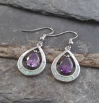 SE567B - 20X15MM S/PLATE SYN OPAL TEARDROP CZ ER