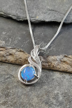 SP523BC -  22MM SYN OPAL & CZ TWIST S/PLATE PD