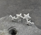 SS855B - 12MM 3 STAR MATT SILVER PLATE STUD