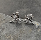 SS856B - 7MM DRAGONFLY SILVER PLATE STUD