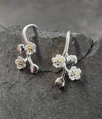 SE573B - 10MM MATT FLOWER SILVER PLATE ER