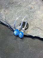 1.2 X 14mm Hoop With Blue Oval Charm