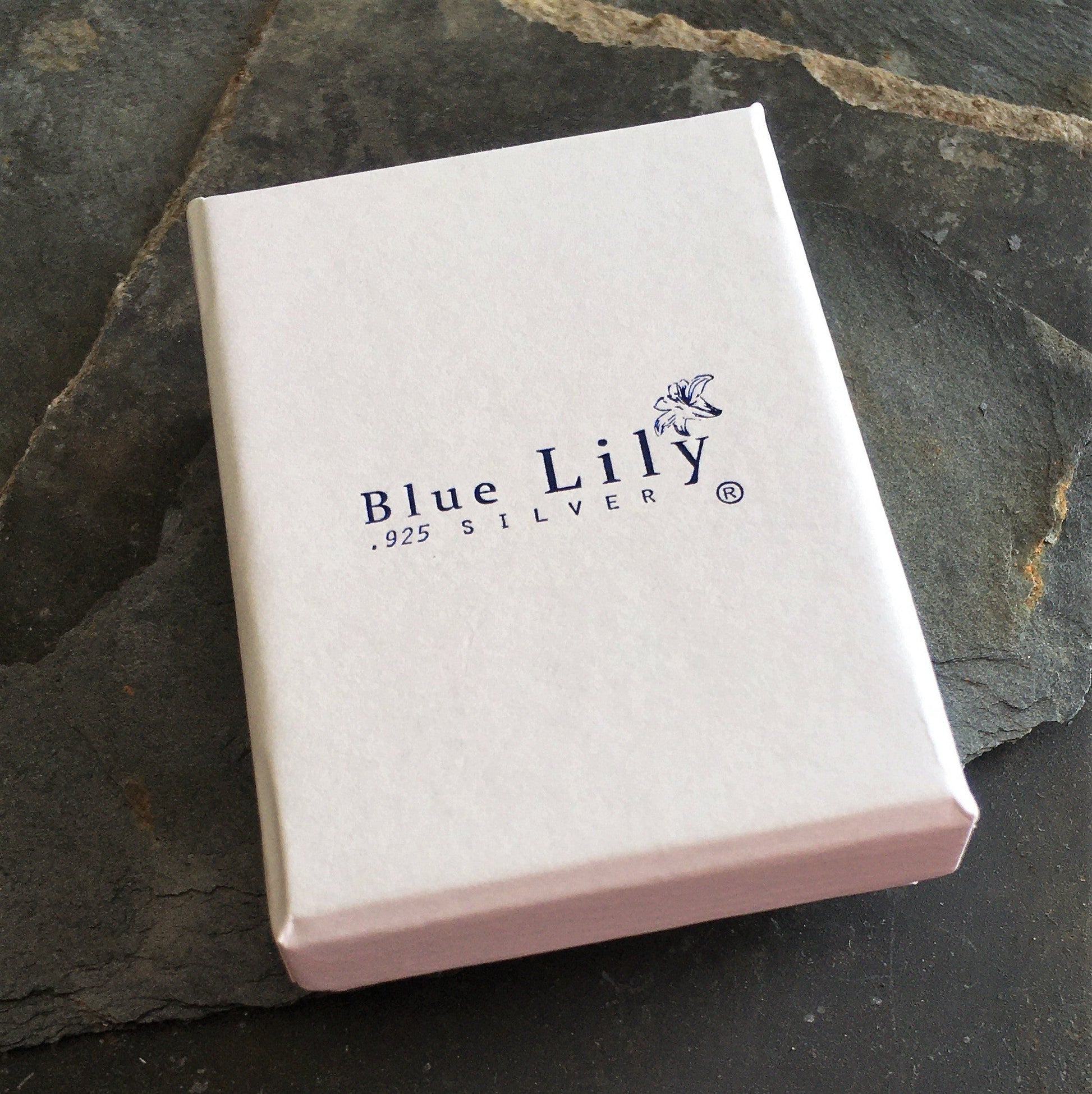 Blue/Mother of Pearl Shield 28mm X 13mm Earring