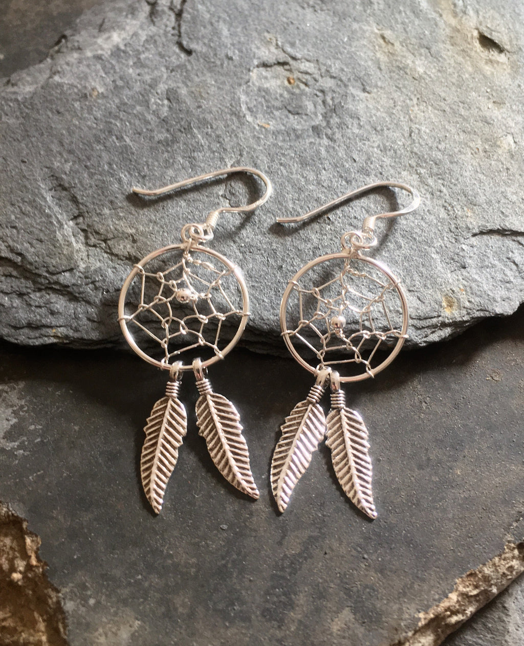 Dreamcatcher Earrings 15mm Silver Ball.