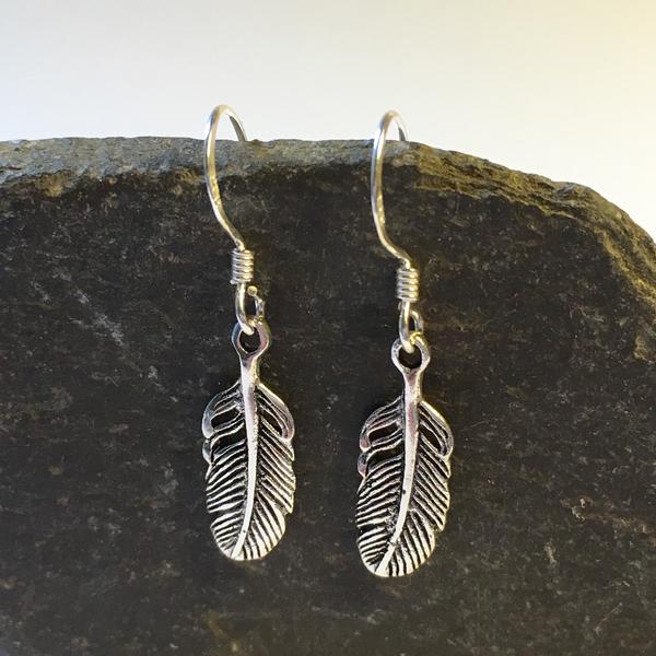 Broad Feather Drop Earring