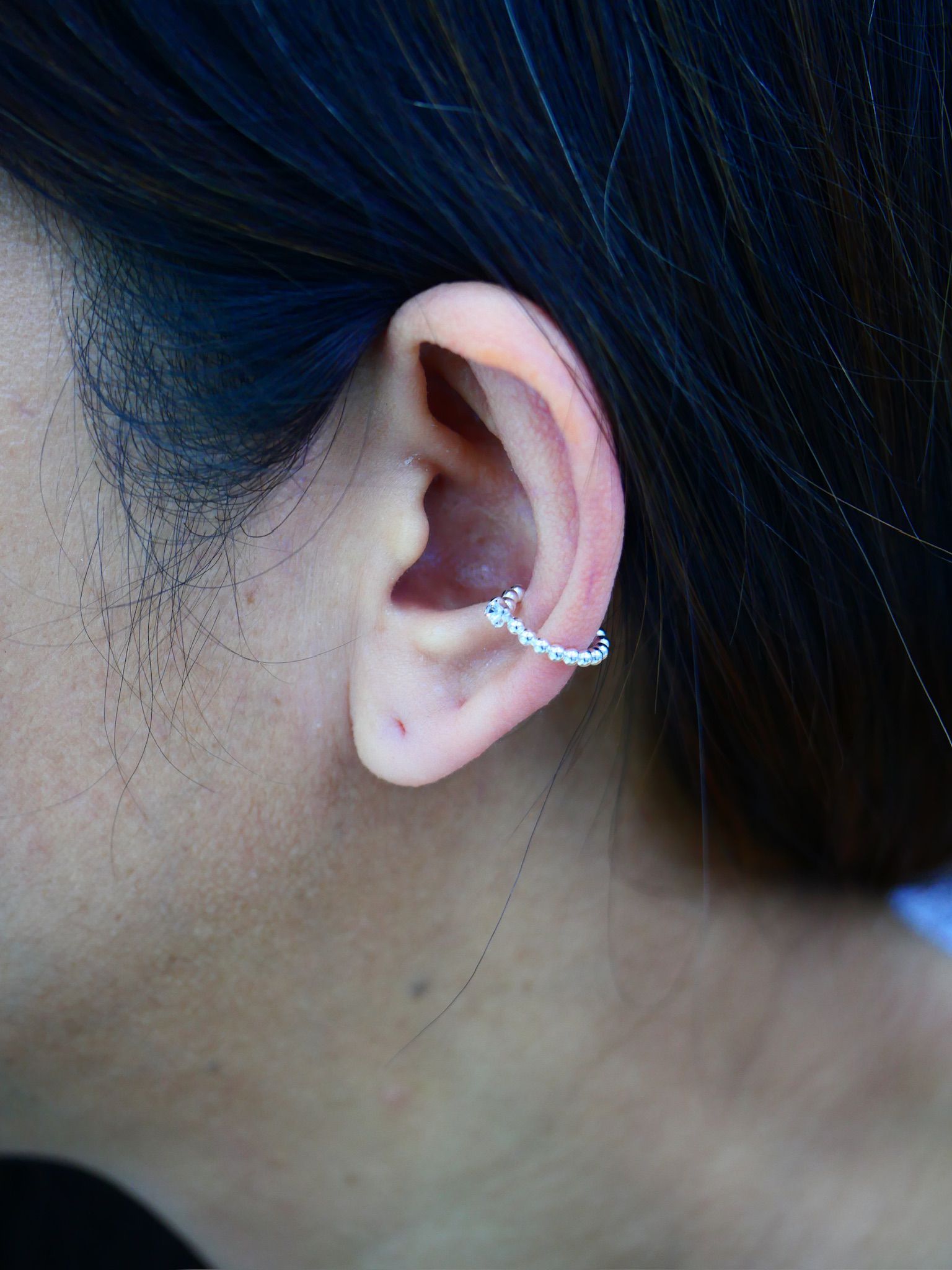 Ball & Cubic Zirconia Ear Cuff