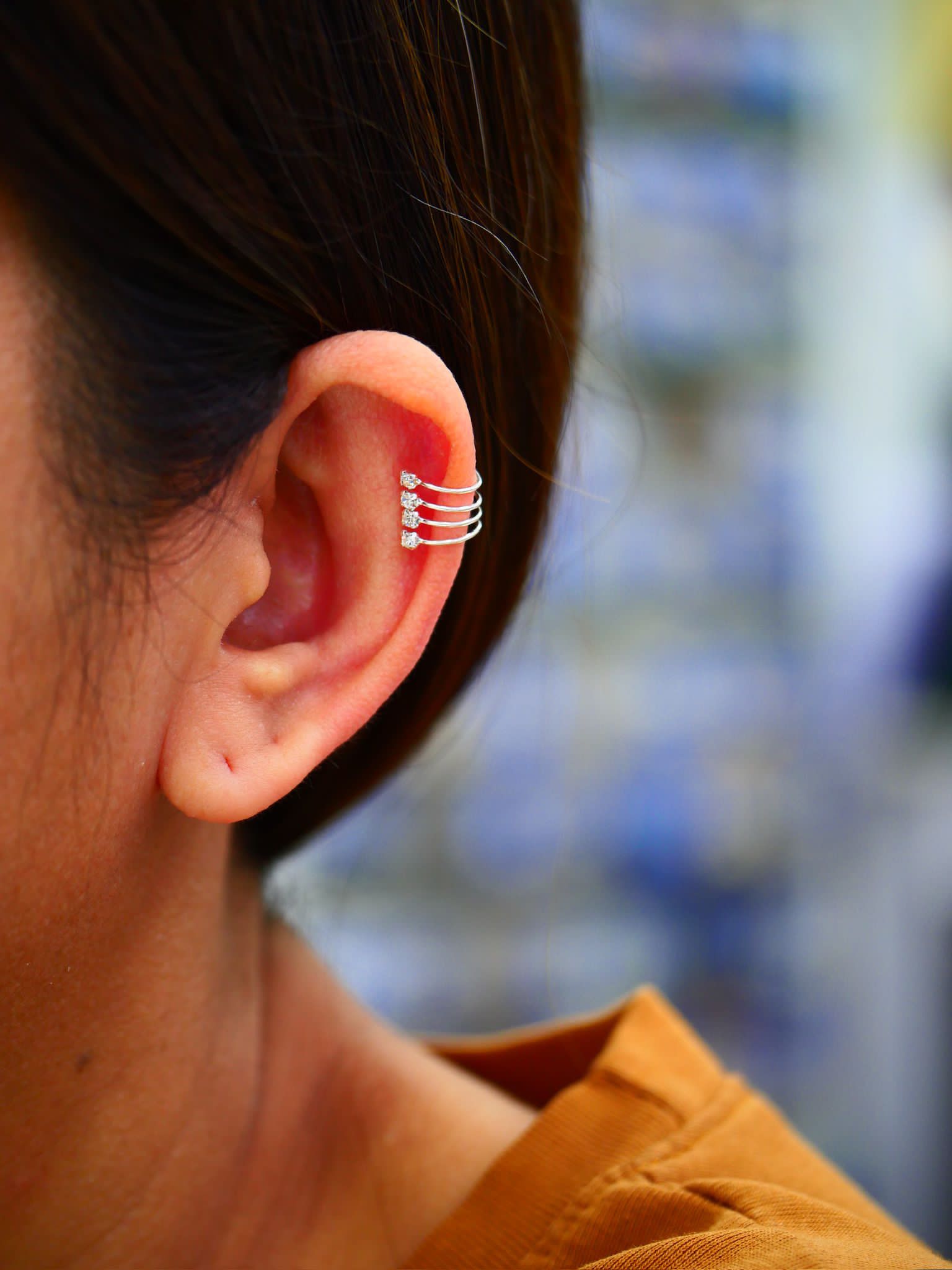 4 Bar Cubic Zirconia Ear Cuff