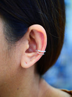 Ear Cuff 2 Line Cubic Zirconia 11mm